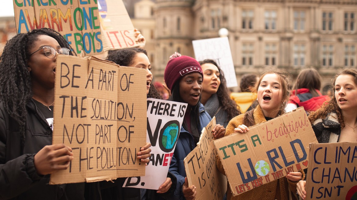 Young People Protesting