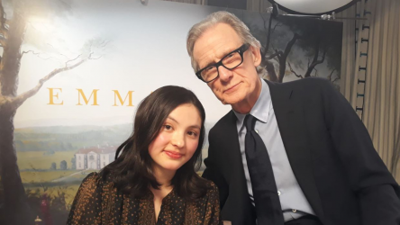 Reporter Mie with actor Bill Nighy