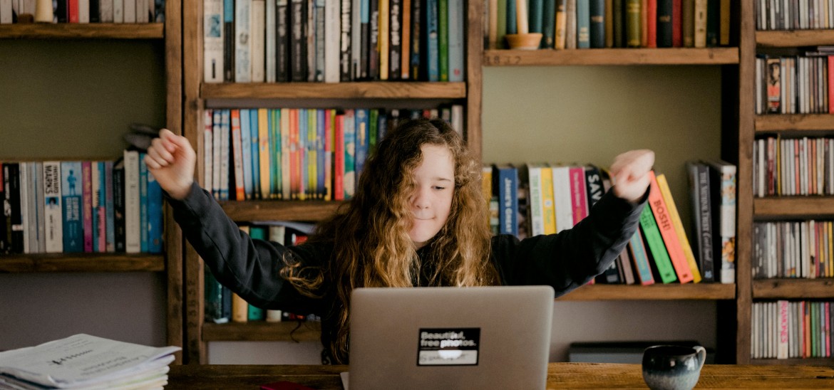 Girl Working from Home