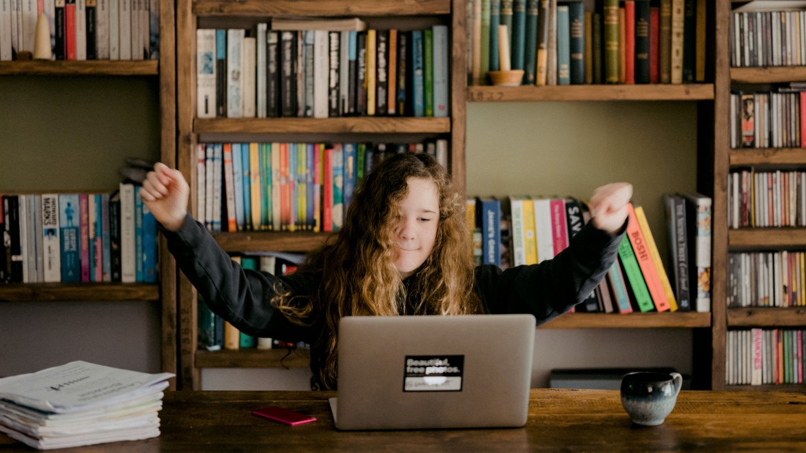 Girl Working from Home