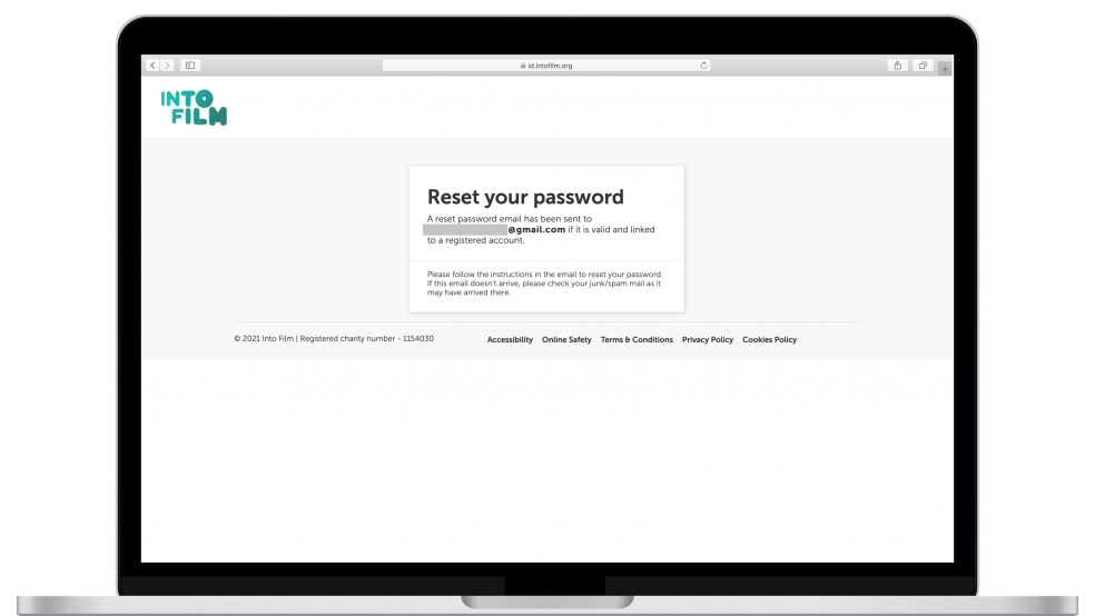 reset password confirming email address and instructions