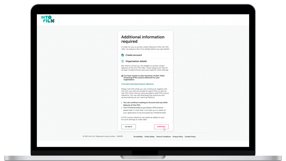 Sign up when the user has skipped putting in their PVSL reference