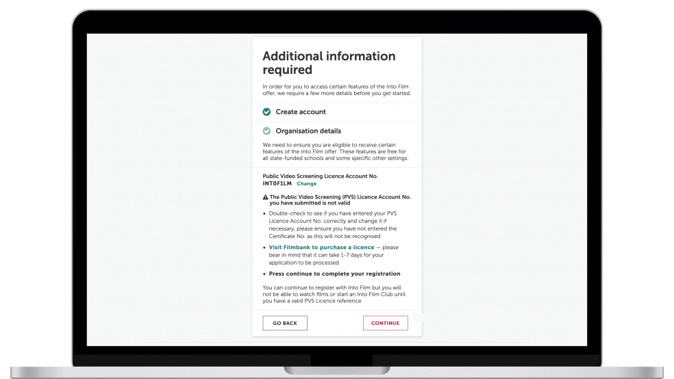 The users PVS Licence reference is invalid screen
