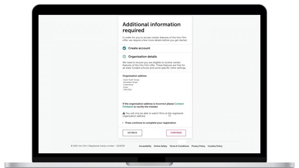 A screen showing an address returned for a PVS Licence ref