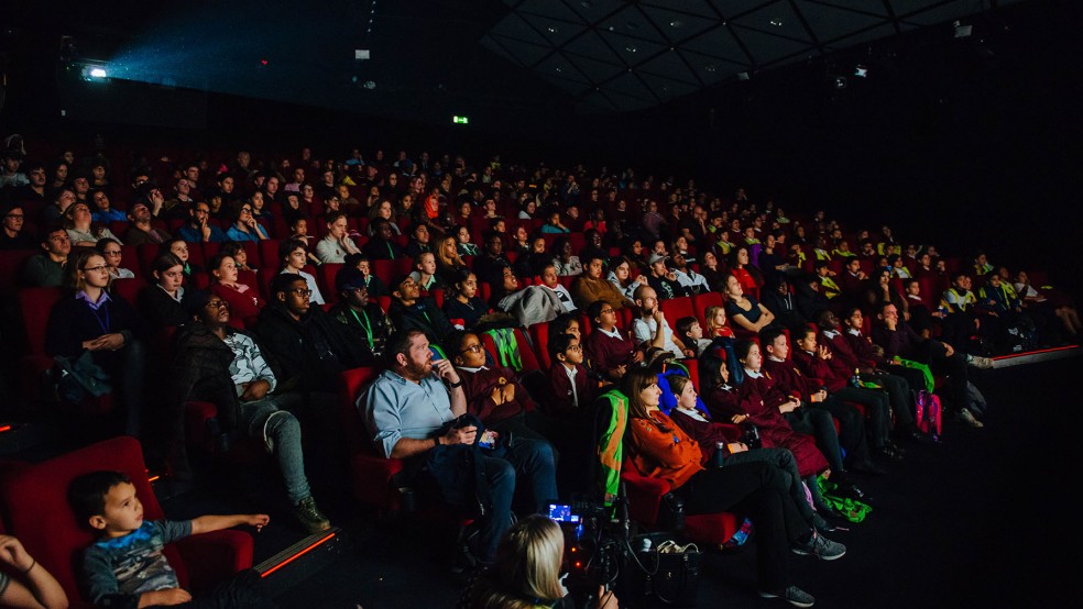 Getting a good larger shot of the audience and auditorium