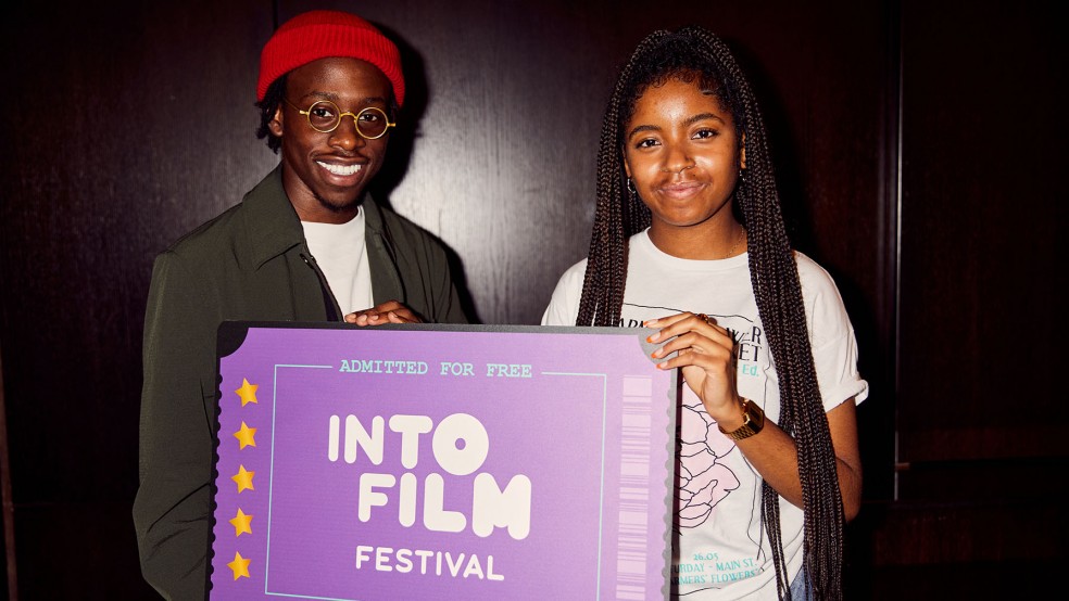 Actor Michael Ajao with Young Reporter Krysstina