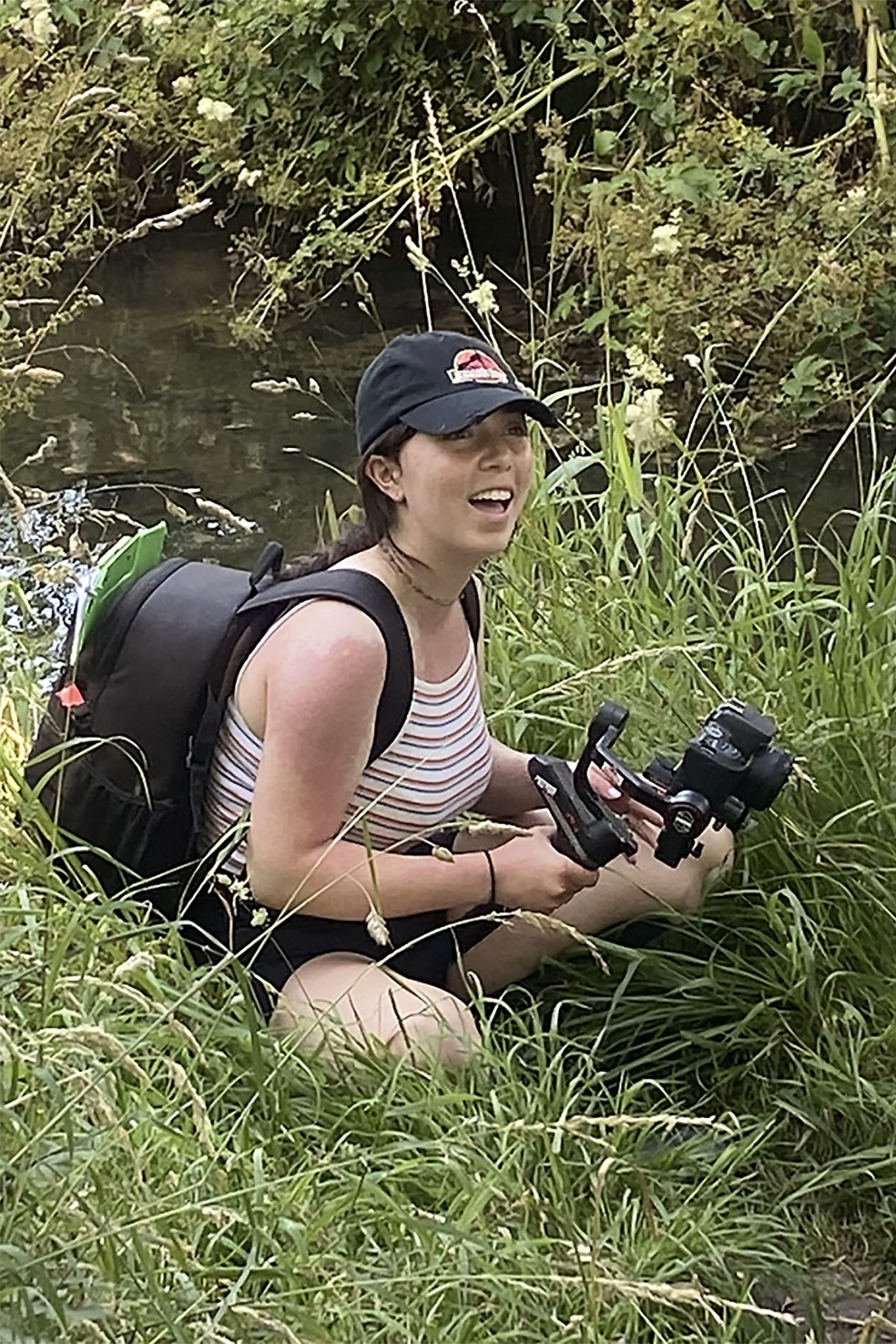 Eden Quine-Taylor in her element on a filmmaking shoot