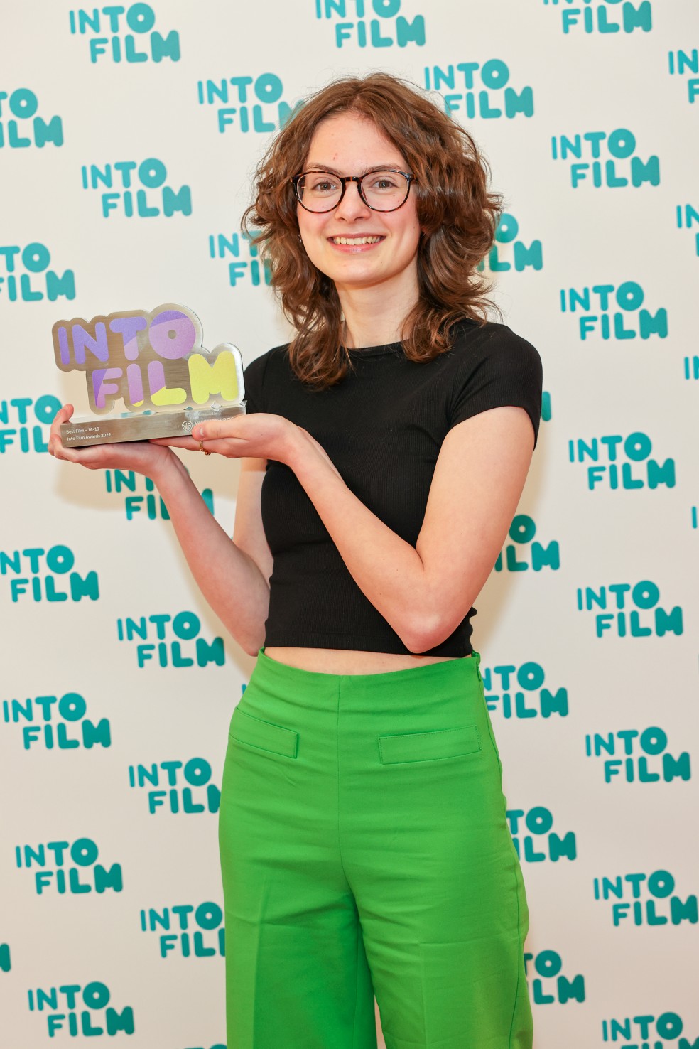 Best Film - 16-19 winner Freya with her award