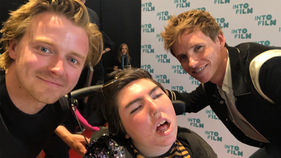 Greta's selfie with Jack Lowden and Eddie Redmayne
