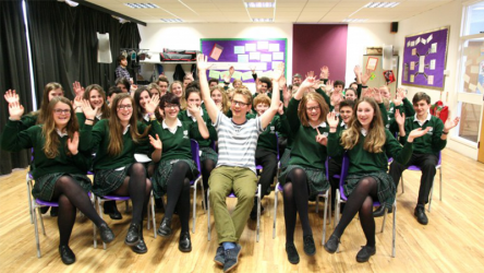 Robert Grieves animation in school visit