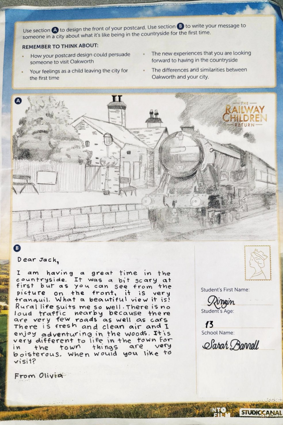 The Railway Children Return Historic Postcard Competition - Winning Entry