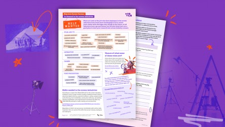 An activity sheet looking at shortage roles in the screen industries thumbn