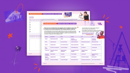 An activity sheet matching future careers with favourite school subjects th