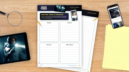 An activity sheet to support the delivery of Space Force: Analysing AI thum