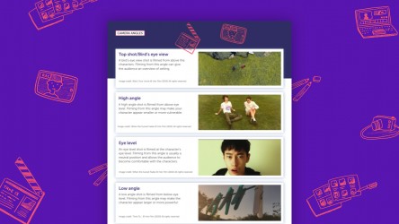 Learn about different types of camera angle. thumbnail