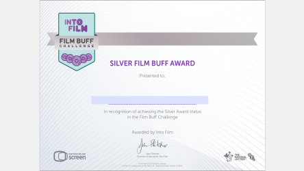 The Film Buff Challenge 2023 silver certificate. thumbnail