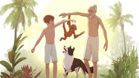 A film guide that uses the film 'Kensuke's Kingdom' to discuss families, an
