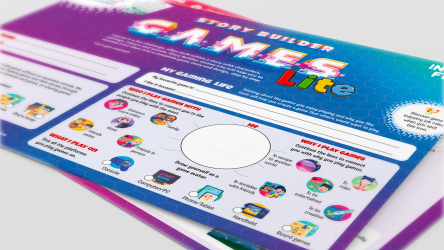A workbook resource that supports 7-14 year-olds to build a game narrative.