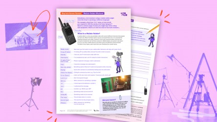 An activity sheet looking at how walkie talkies are used on set thumbnail