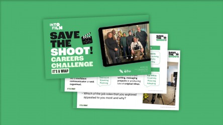 A student facing PowerPoint encouraging learners to reflect on their skills